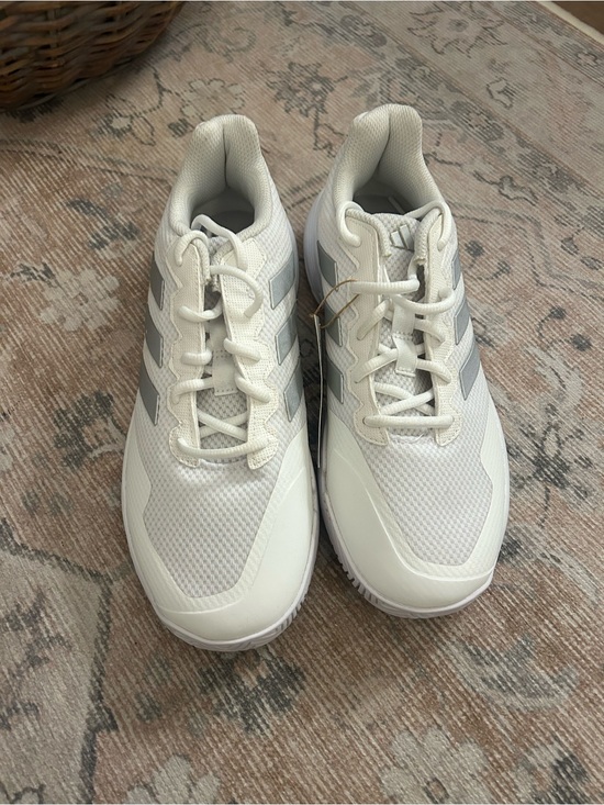 adidas Shoes - adidas Women's White Sneakers with Gray Stripes